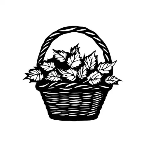 Autumn Basket Silhouette SVG Design | SVG Files for Cricut & Print