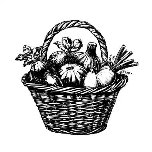 Autumn Basket Silhouette SVG Design | SVG Files for Cricut & Print