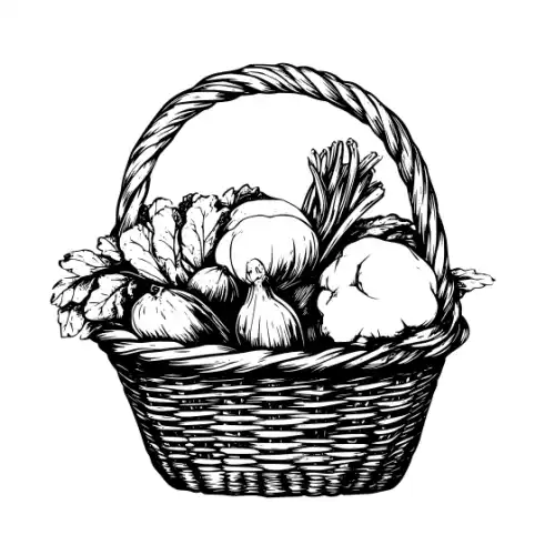 Autumn Basket Silhouette SVG Design | SVG Files for Cricut & Print