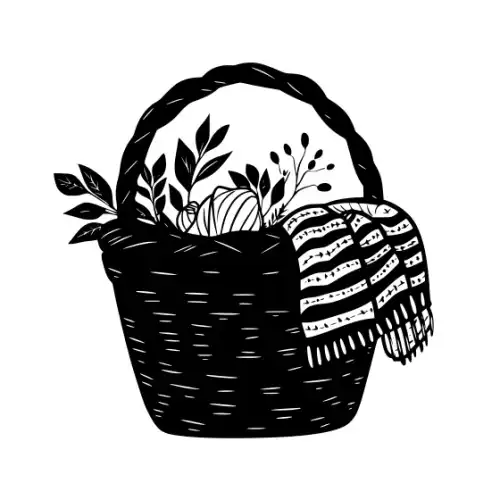 Autumn Basket Silhouette SVG Design | SVG Files for Cricut & Print