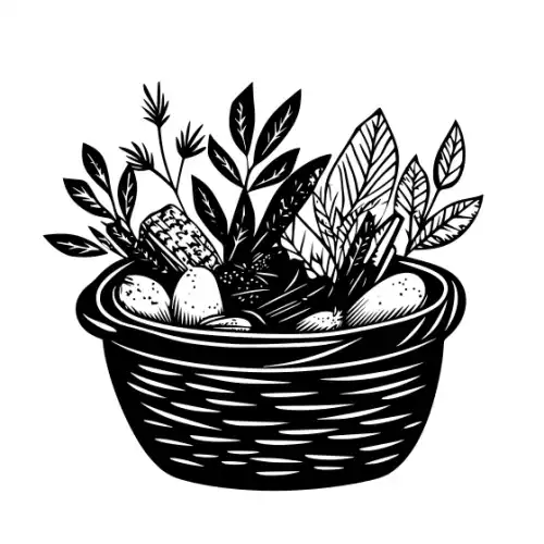 Autumn Basket Silhouette SVG Design | SVG Files for Cricut & Print