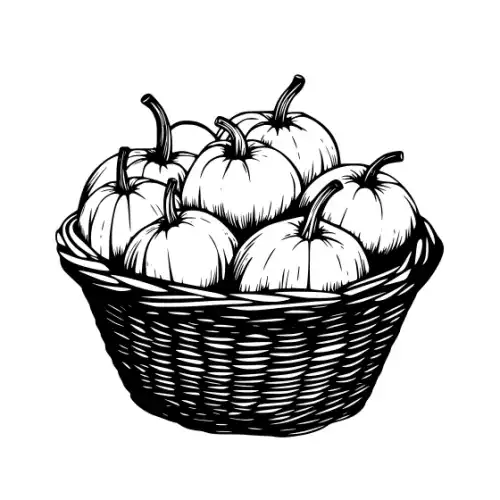 Autumn Basket Silhouette SVG Design | SVG Files for Cricut & Print