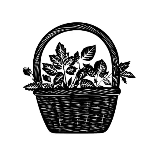 Autumn Basket Silhouette SVG Design | SVG Files for Cricut & Print