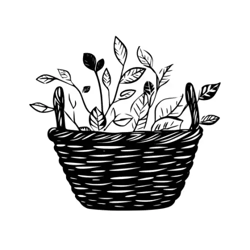 Autumn Basket Silhouette SVG Design | SVG Files for Cricut & Print
