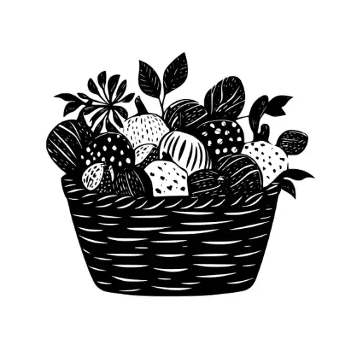 Autumn Basket Silhouette SVG Design | SVG Files for Cricut & Print