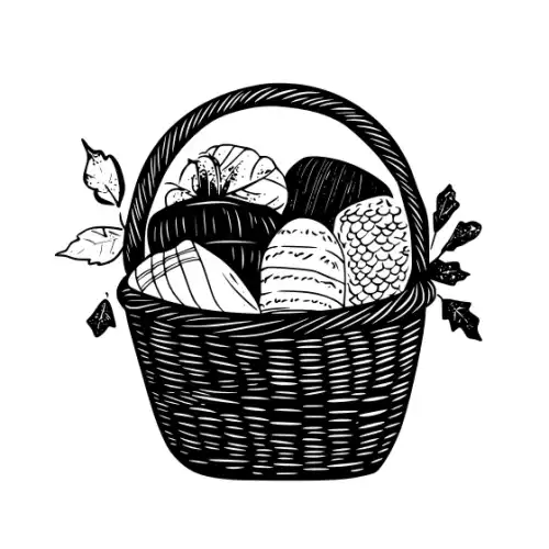 Autumn Basket Silhouette SVG Design | SVG Files for Cricut & Print