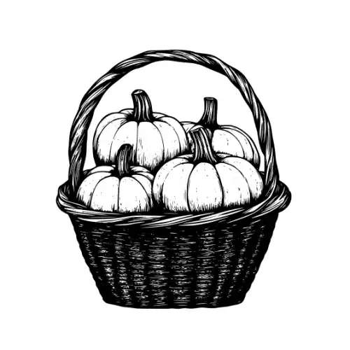 Autumn Basket Silhouette SVG Design | SVG Files for Cricut & Print