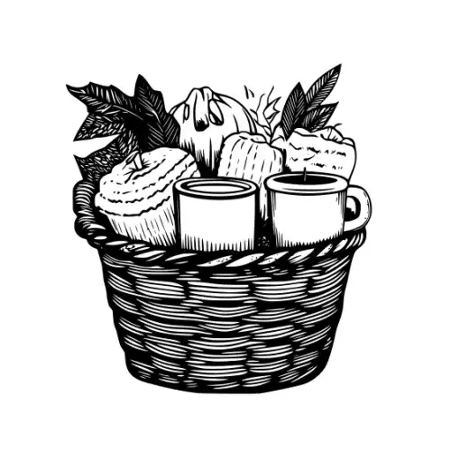 Autumn Basket Silhouette SVG Design | SVG Files for Cricut & Print