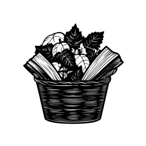 Autumn Basket Silhouette SVG Design | SVG Files for Cricut & Print