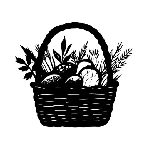 Autumn Basket Silhouette SVG Design | SVG Files for Cricut & Print