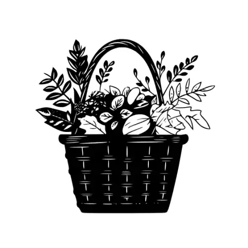Autumn Basket Silhouette SVG Design | SVG Files for Cricut & Print