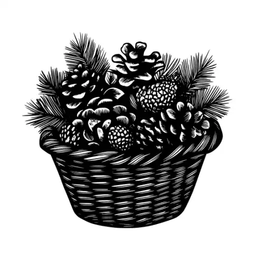 Autumn Basket Silhouette SVG Design | SVG Files for Cricut & Print