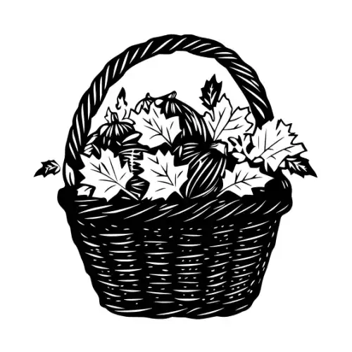 Autumn Basket Silhouette SVG Design | SVG Files for Cricut & Print