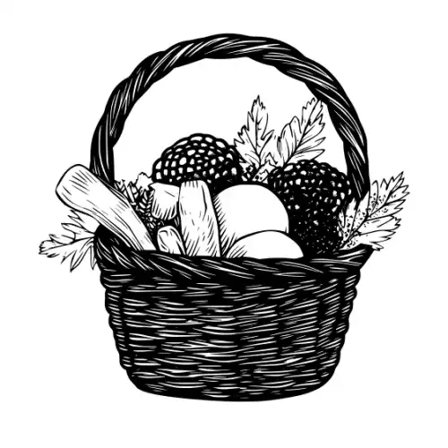 Autumn Basket Silhouette SVG Design | SVG Files for Cricut & Print