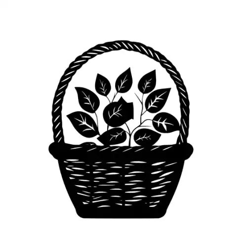 Autumn Basket Silhouette SVG Design | SVG Files for Cricut & Print