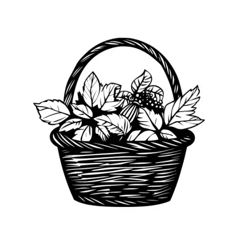 Autumn Basket Silhouette SVG Design | SVG Files for Cricut & Print