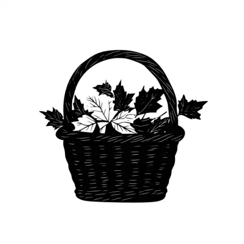 Autumn Basket Silhouette SVG Design | SVG Files for Cricut & Print