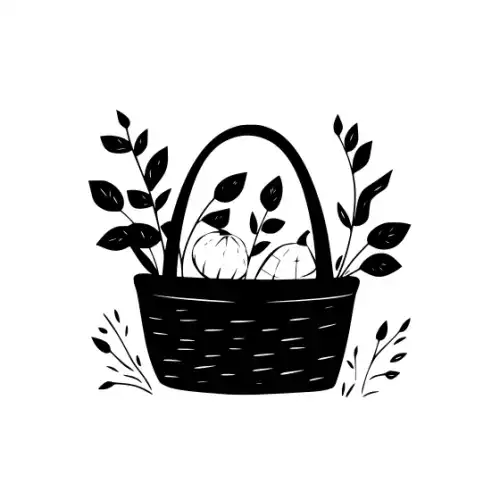 Autumn Basket Silhouette SVG Design | SVG Files for Cricut & Print