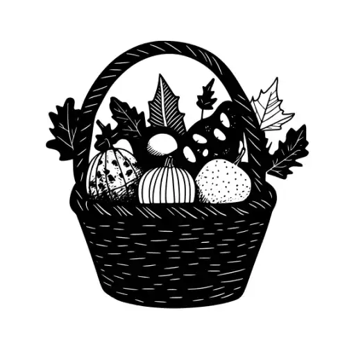 Autumn Basket Silhouette SVG Design | SVG Files for Cricut & Print