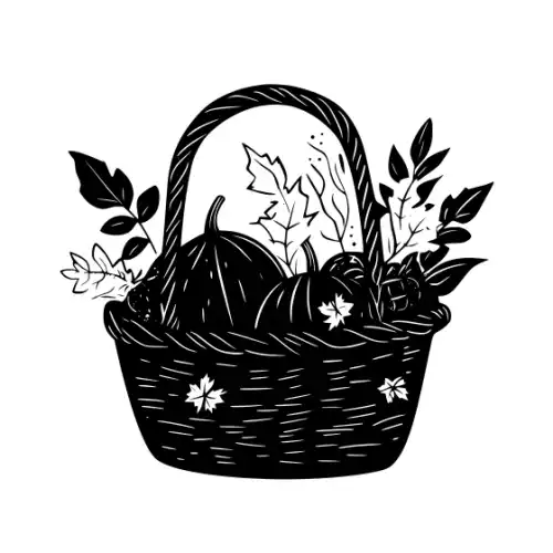 Autumn Basket Silhouette SVG Design | SVG Files for Cricut & Print