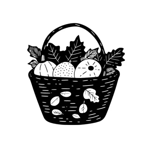 Autumn Basket Silhouette SVG Design | SVG Files for Cricut & Print