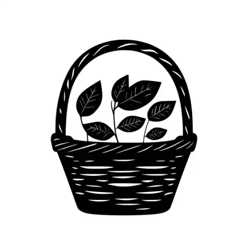 Autumn Basket Silhouette SVG Design | SVG Files for Cricut & Print