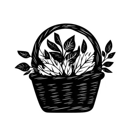 Autumn Basket Silhouette SVG Design | SVG Files for Cricut & Print