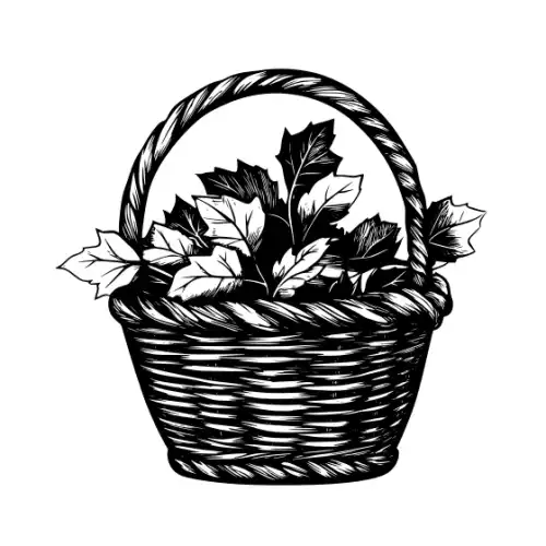 Autumn Basket Silhouette SVG Design | SVG Files for Cricut & Print