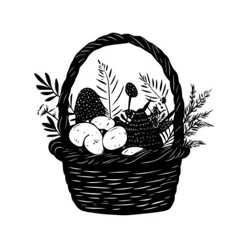 Autumn Basket Silhouette SVG Design | SVG Files for Cricut & Print