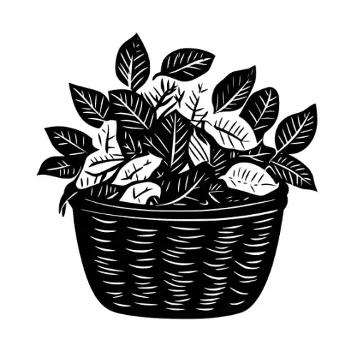 Autumn Basket Silhouette SVG Design | SVG Files for Cricut & Print
