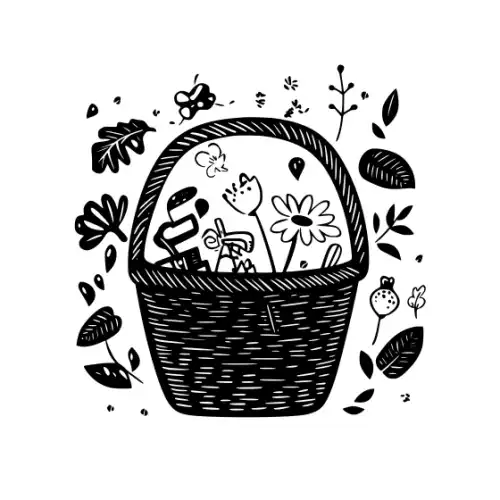 Autumn Basket Silhouette SVG Design | SVG Files for Cricut & Print