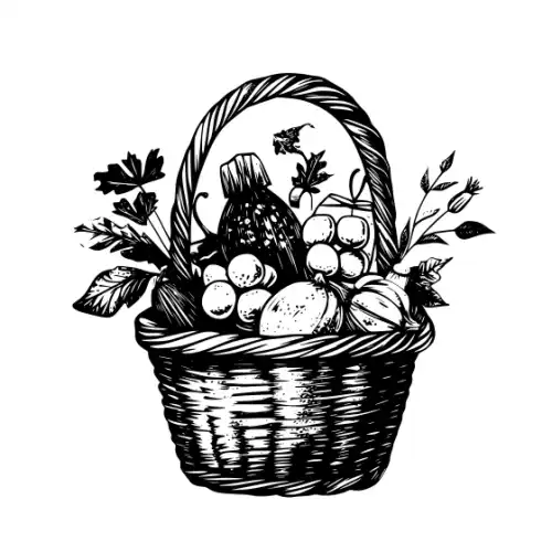 Autumn Basket Silhouette SVG Design | SVG Files for Cricut & Print