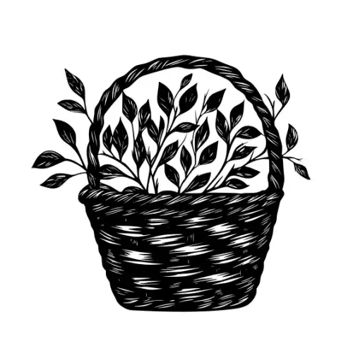 Autumn Basket Silhouette SVG Design | SVG Files for Cricut & Print