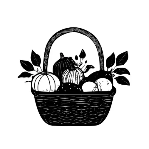Autumn Basket Silhouette SVG Design | SVG Files for Cricut & Print
