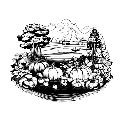 Autumn Harvest Silhouette SVG Design | SVG Files for Cricut & Print