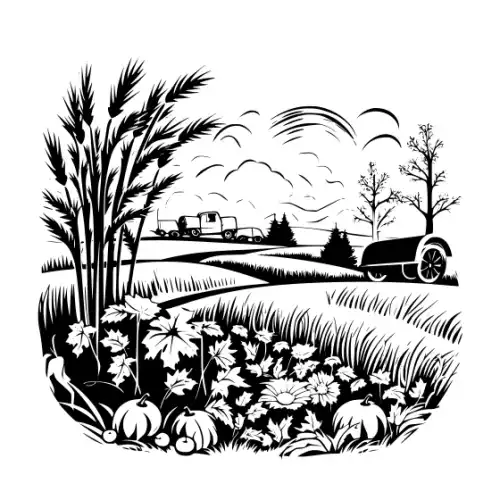 Autumn Harvest Silhouette SVG Design | SVG Files for Cricut & Print