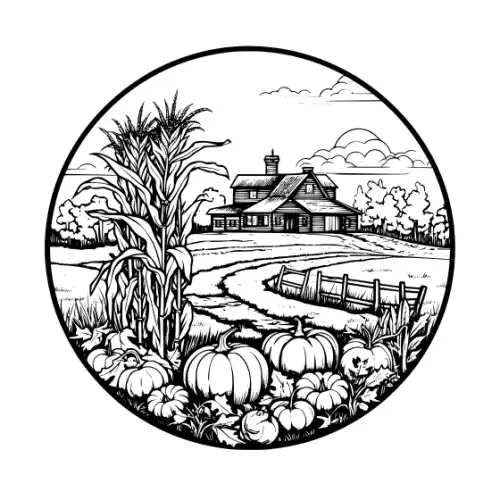 Autumn Harvest Silhouette SVG Design | SVG Files for Cricut & Print