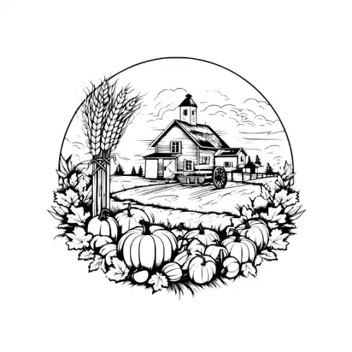 Autumn Harvest Silhouette SVG Design | SVG Files for Cricut & Print