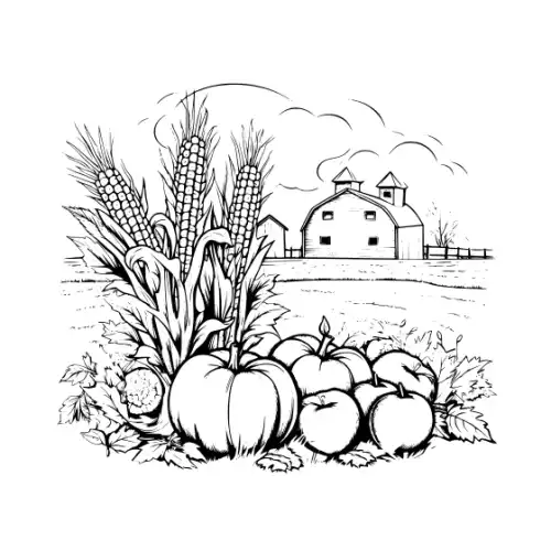 Autumn Harvest Silhouette SVG Design | SVG Files for Cricut & Print