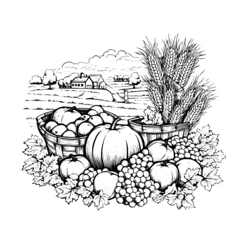 Autumn Harvest Silhouette SVG Design | SVG Files for Cricut & Print