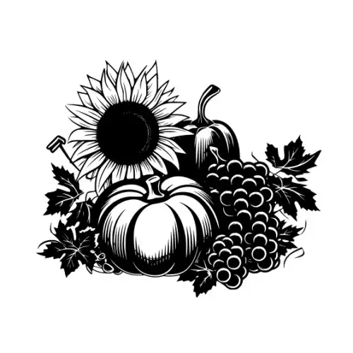 Autumn Harvest Silhouette SVG Design | SVG Files for Cricut & Print