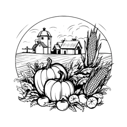 Autumn Harvest Silhouette SVG Design | SVG Files for Cricut & Print