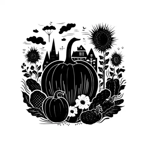 Autumn Harvest Silhouette SVG Design | SVG Files for Cricut & Print