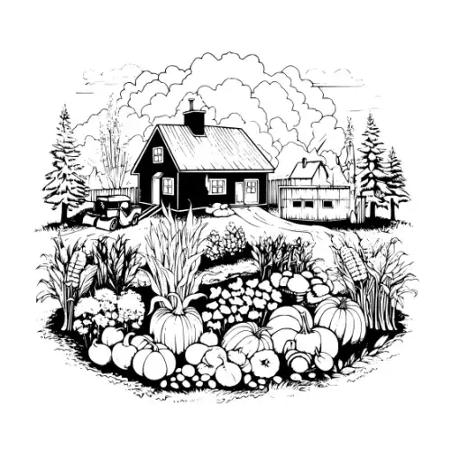 Autumn Harvest Silhouette SVG Design | SVG Files for Cricut & Print