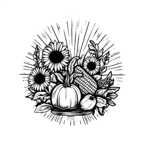 Autumn Harvest Silhouette SVG Design | SVG Files for Cricut & Print