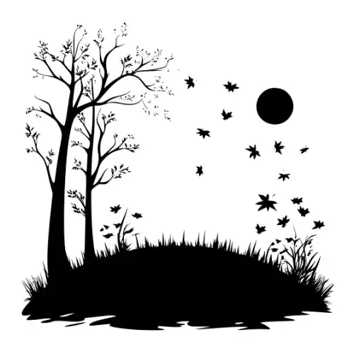 Autumn Leaves Silhouette SVG Design | SVG Files for Cricut & Print