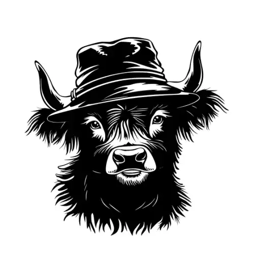 Baby Cow Highland Silhouette SVG Design | SVG Files for Cricut & Print