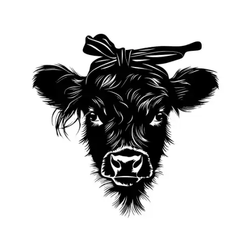Baby Cow Highland Silhouette SVG Design | SVG Files for Cricut & Print