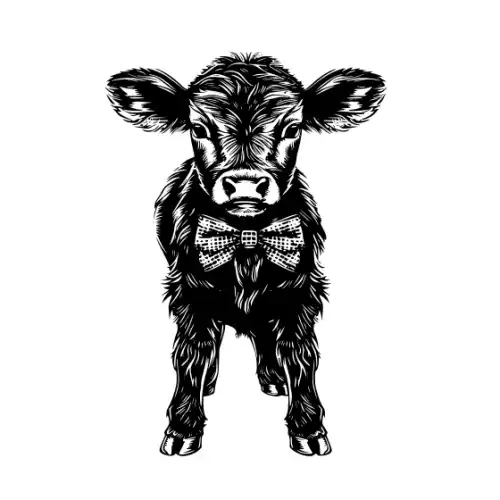 Baby Cow Highland Silhouette SVG Design | SVG Files for Cricut & Print