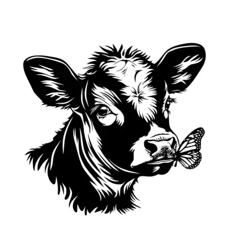 Baby Cow Highland Silhouette SVG Design | SVG Files for Cricut & Print